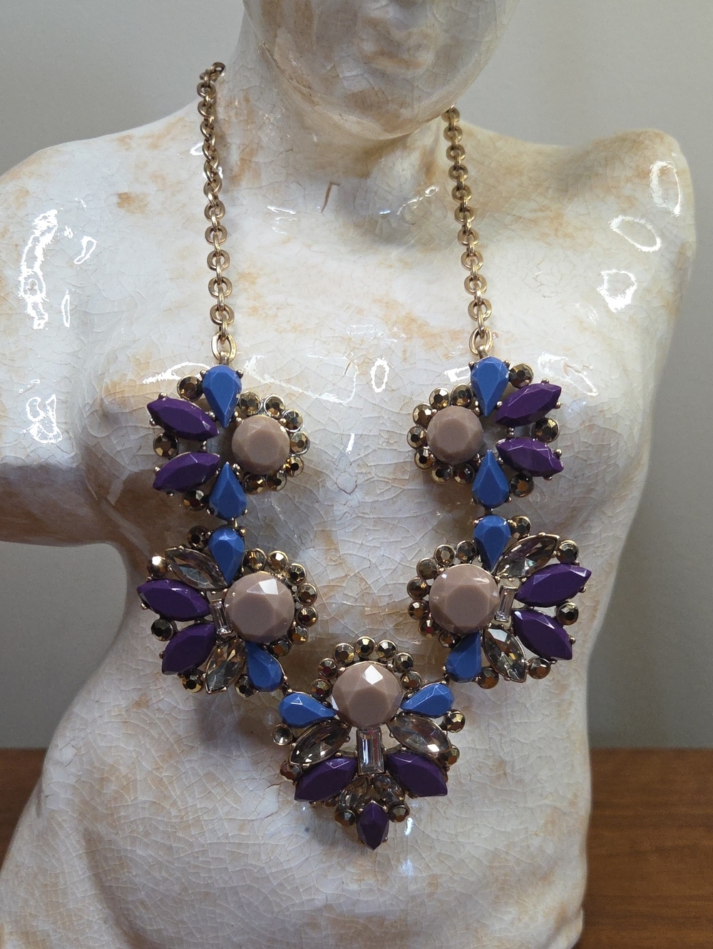 J. Crew Statement Necklace Goldtone 20-22"